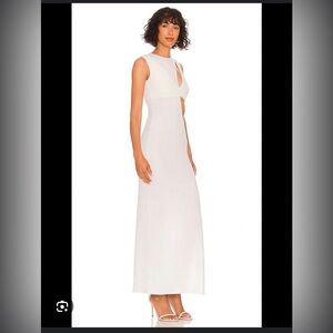 Silk Roads By Adriana Iglesias Wendi Terry Maxi Dress In White Bridal Cutout M